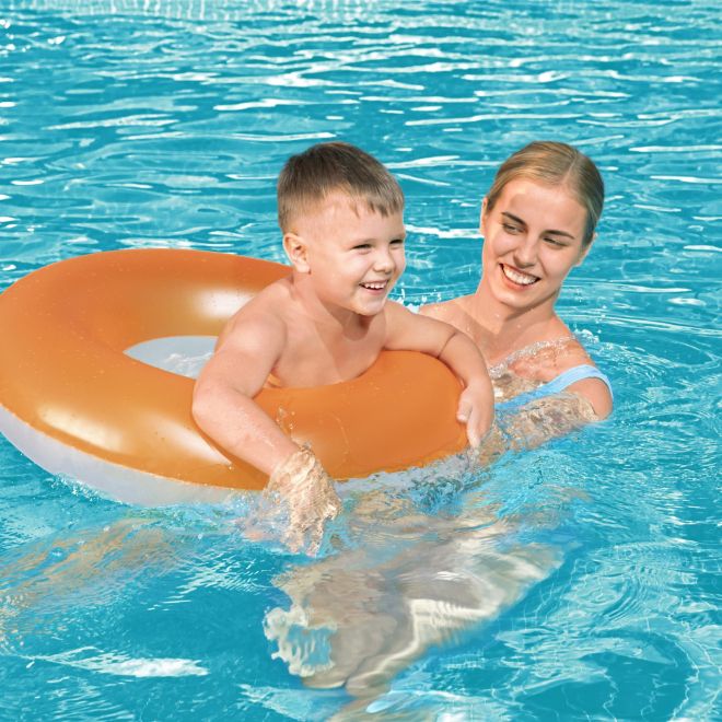 BESTWAY 76cm neonově oranžový dětský plavecký kruh