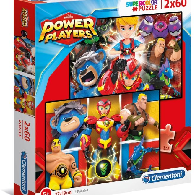 CLEMENTONI Puzzle Power Players 2x60 dílků