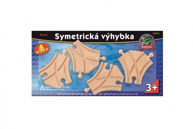 Symetrické výhybky pro dřevěné vláčkodráhy