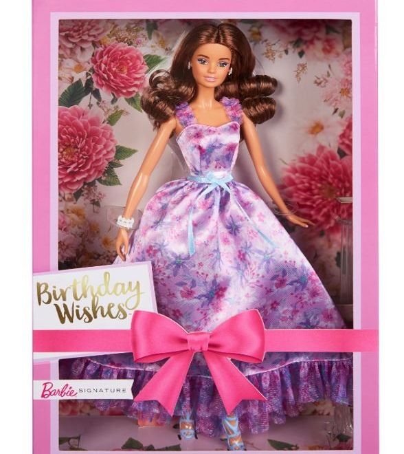 Panenka Barbie s podpisem narozeninových přání