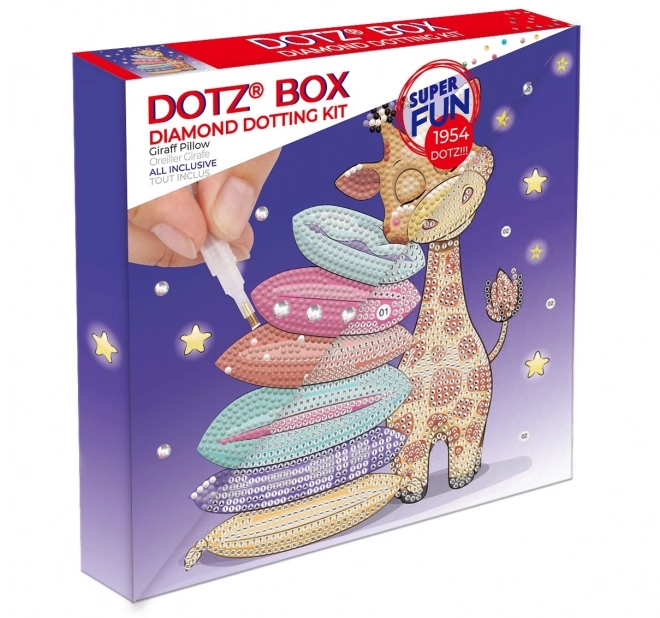 Mozaika s diamanty - polštář s žirafou