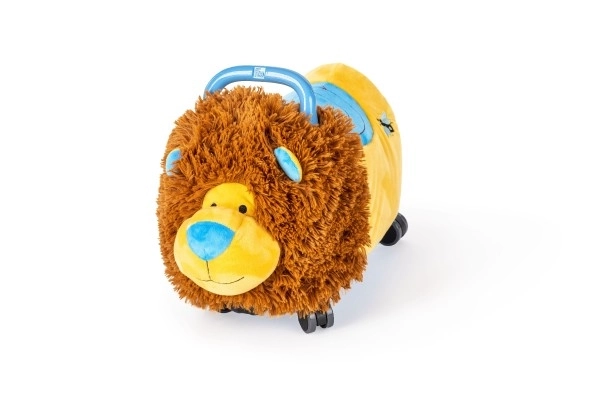 Odrážedlo FUNNY WHEELS Rider Ride-On lvíček 50cm plyšový nosn. 25kg v krabici 49x30x23cm 12m+ – Modrý
