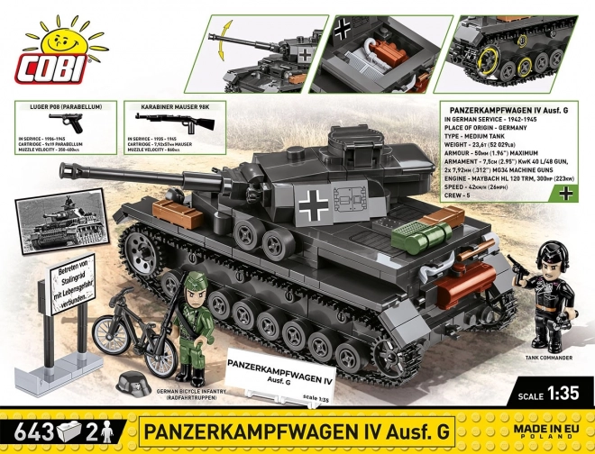 COBI 3127 World War II Německý tank Panzerkampfwagen IV Ausf. G 1:35