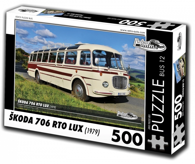 RETRO-AUTA Puzzle BUS č.12 Škoda 706 RTO LUX (1979) 500 dílků