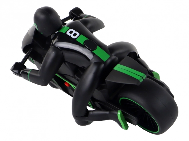 Zelený RC motocykl pro děti