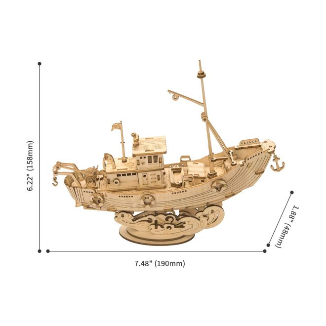 Rybářská loď - 3D dřevěná stavebnice
