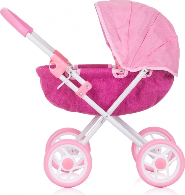 CHIPOLINO Hluboký kočárek pro panenky Daisy Pink linen