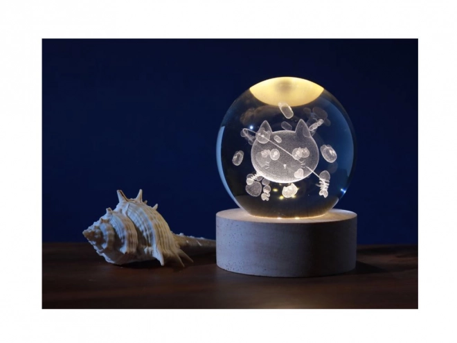 Křišťálová lampa kočka 6 cm