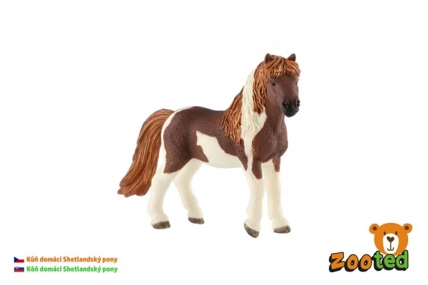 Kůň domácí Shetlandský pony zooted plast 12cm v sáčku