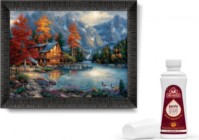 ART PUZZLE Puzzle s rámem a lepidlem 3v1 1000 dílků – Stín nad řekou
