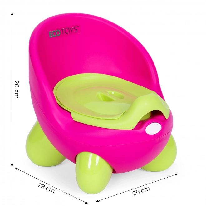 Dětský nočník s ergonomickou opěrkou ECOTOYS růžovo-zelený