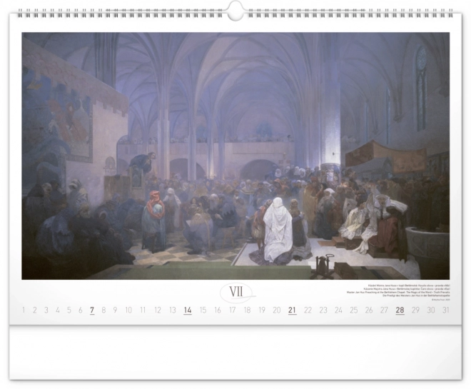 Nástěnný kalendář Slovanská epopej – Alfons Mucha 2024, 48 × 33 cm