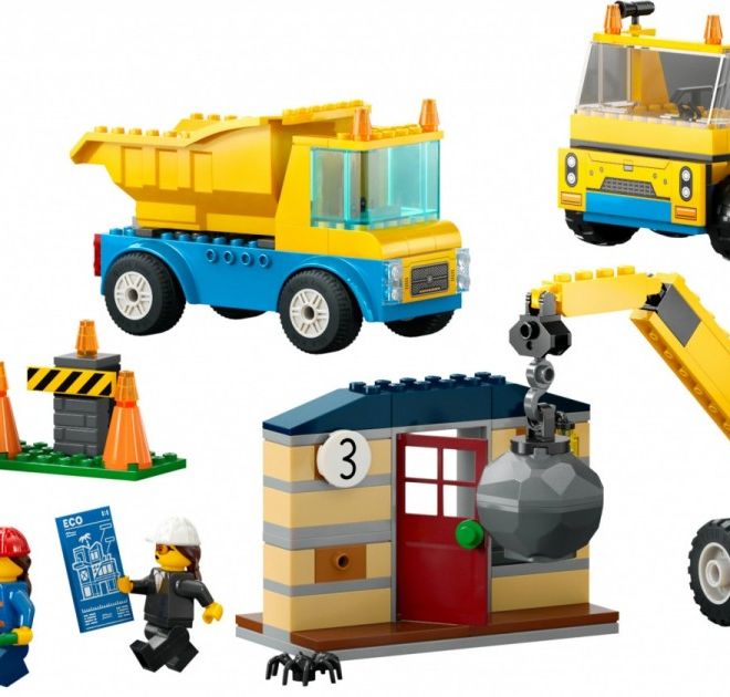 LEGO City 60391 Nákladní auta a jeřáb s demoliční koulí