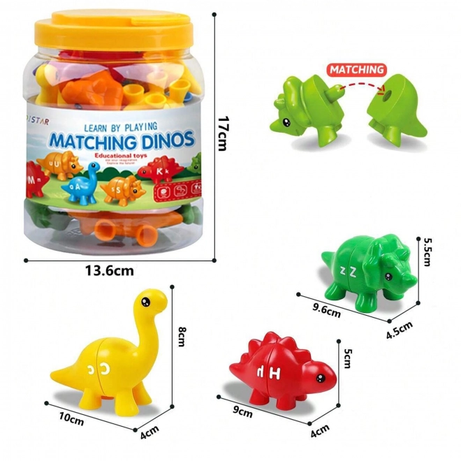 Woopie nauka liter barevných montessori dinosaurů