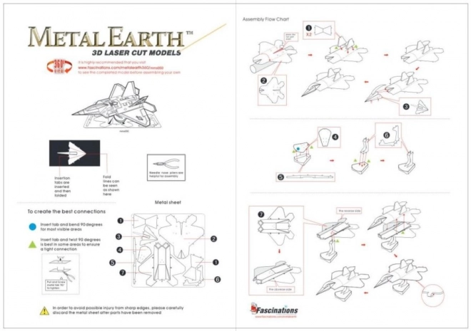 METAL EARTH 3D puzzle Stíhací letoun F-22 Raptor