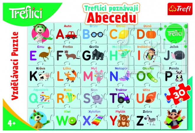 Vzdělávací puzzle 30 - Treflíci poznávají abecedu