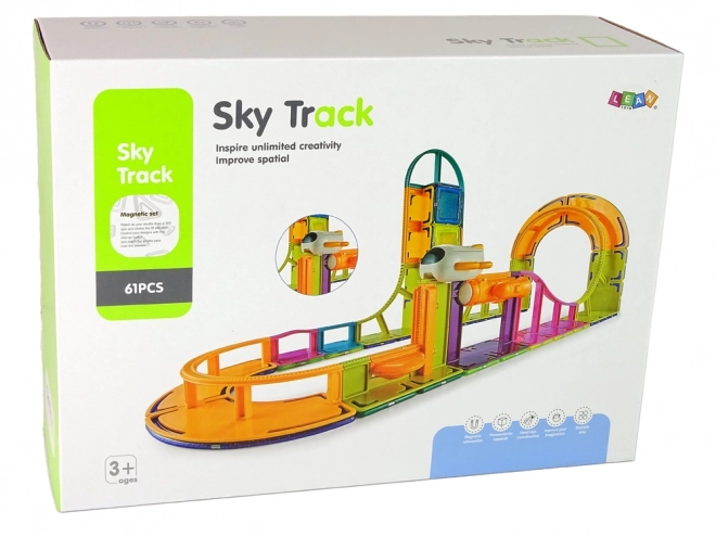 Stavební magnetické kostky Sky Track 61 kusů