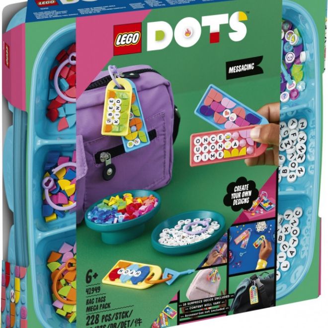 LEGO Dots 41949 Mega balení ozdob na tašku – zábavné vzkazy