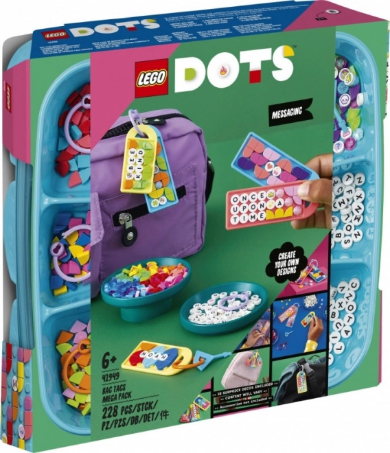 LEGO Dots 41949 Mega balení ozdob na tašku – zábavné vzkazy