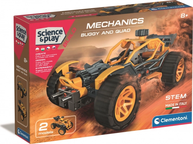 CLEMENTONI Science&Play Mechanická laboratoř Buggy a čtyřkolka 2v1