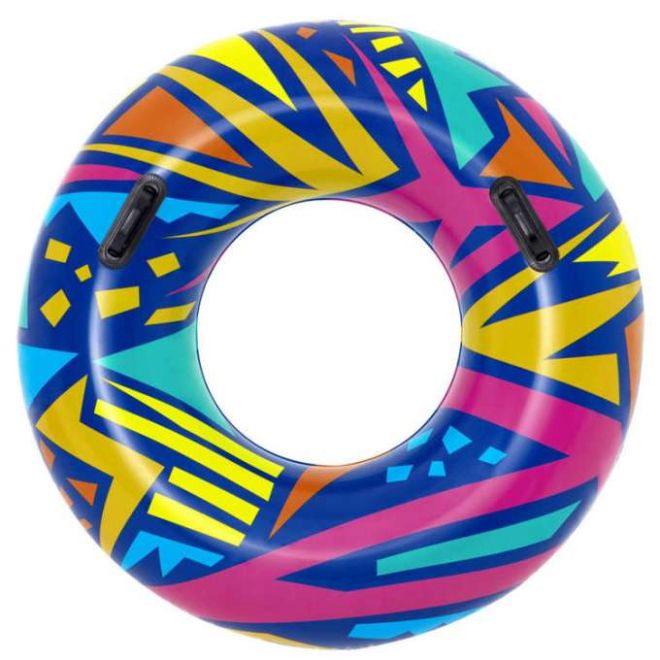 Barevný nafukovací kruh - 107 cm – Modrý