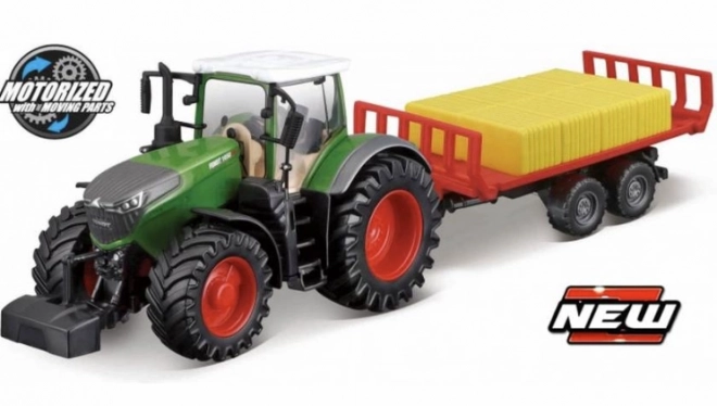 Bburago 10cm Farm tractor Fendt 1050 s přívěsem na balíky