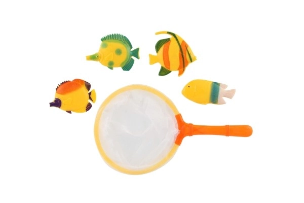 Hra ryby se síťkou do vody plast 24cm 2 barvy na kartě 24x35x2cm