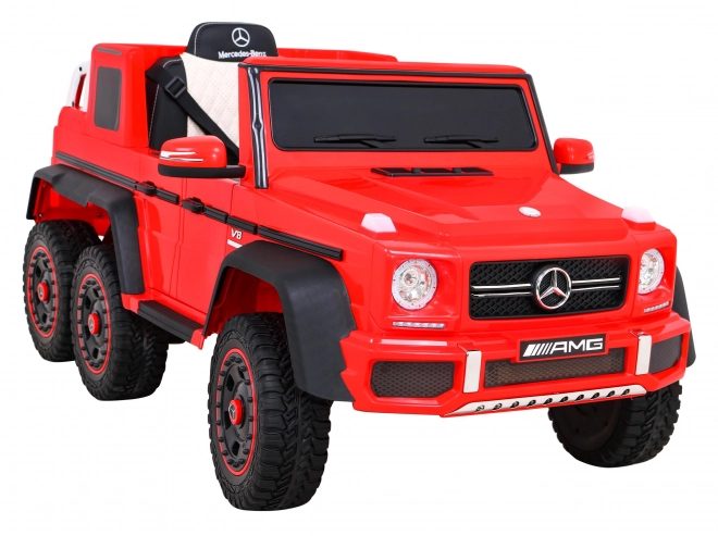 Mercedes G63 AMG Auto na baterie Červené + Dálkové ovládání + 6 EVA kol + Pomalý start + MP3 LED