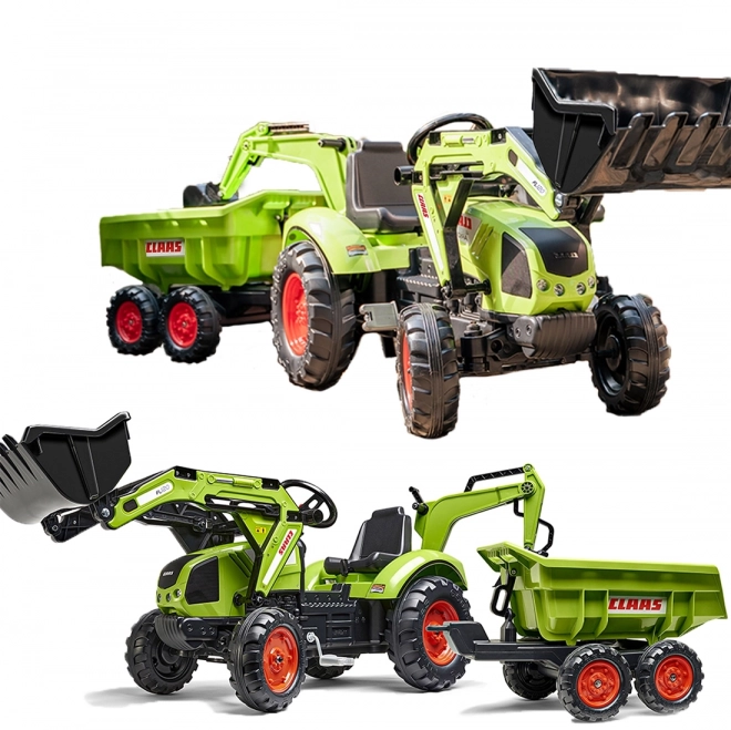 Traktor šlapací Class Atiom 430 zelený s přední i zadní lžící