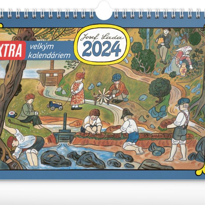 Stolní kalendář s extra velkým kalendáriem Josef Lada 2024, 30 × 21 cm