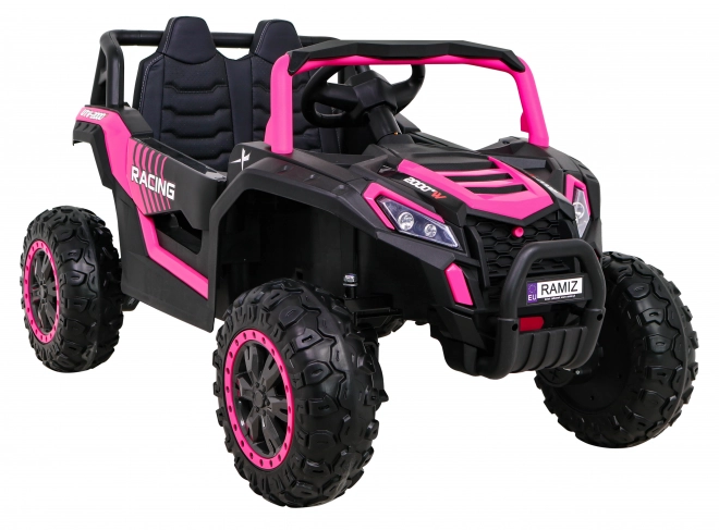 Buggy UTV 2000M závodní auto na baterie + MP3 zvuky světla + dálkové ovládání + pomalý start – Růžové