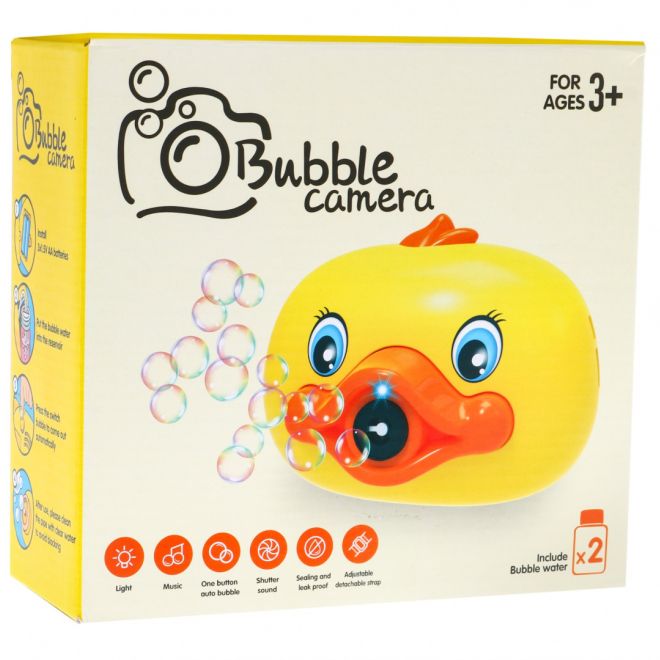 Kachna s mýdlovými bublinami pro děti 3+ modrá Interaktivní hračka Kamera