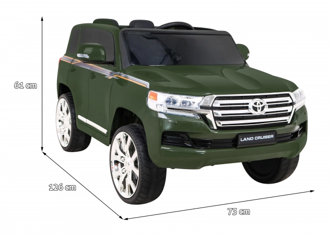 Toyota Land Cruiser pro baterii Zelená + dálkové ovládání + úložný prostor + EVA + pomalý start + LED MP3