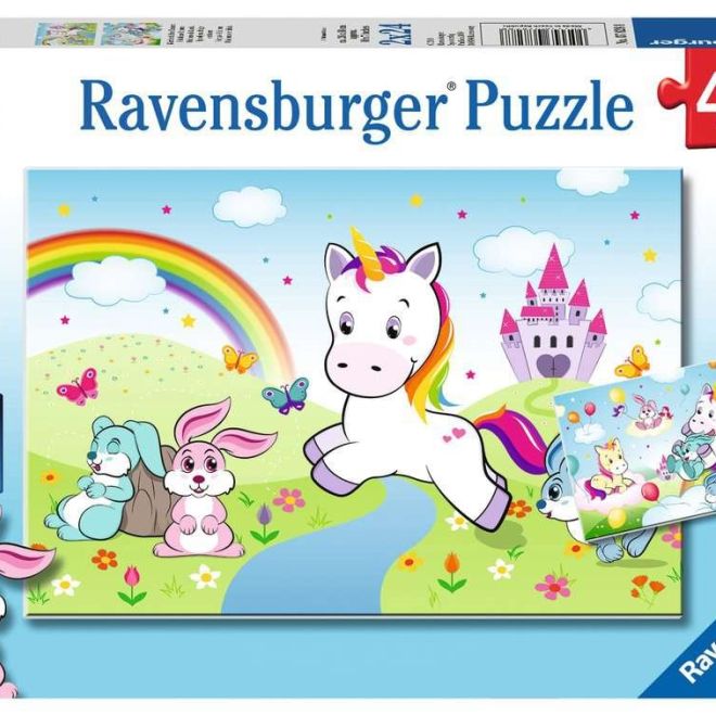 RAVENSBURGER Puzzle Pohádkový jednorožec 2x24 dílků