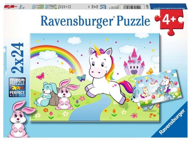 RAVENSBURGER Puzzle Pohádkový jednorožec 2x24 dílků