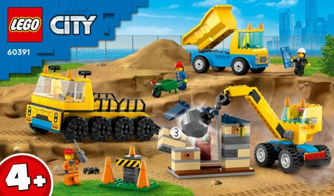 LEGO City 60391 Nákladní auta a jeřáb s demoliční koulí