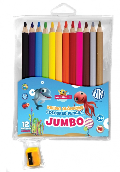 ASTRA Pastelky Mini Mini 12ks Jumbo s ořezávátkem