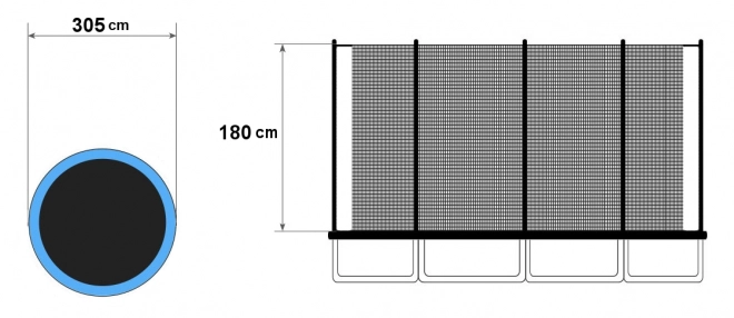 Vnitřní trampolínová síť 305cm 10ft/8