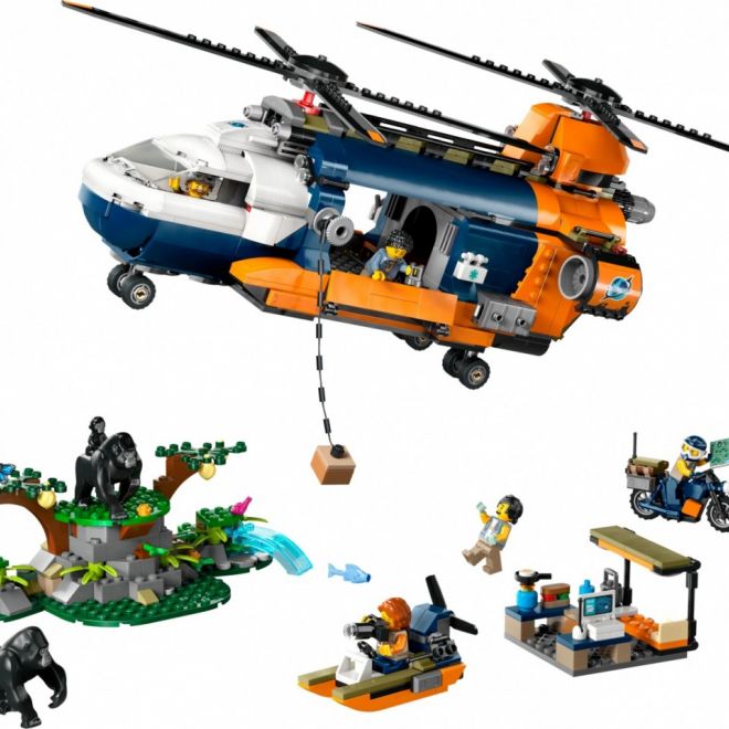 City bricks 60437 Vrtulník Jungle explorer v základním táboře