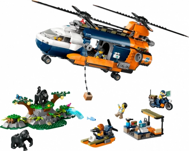 LEGO City 60437 Helikoptéra na průzkum džungle v základním táboře