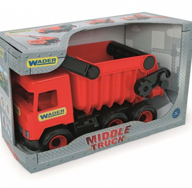 Sklápěč červený Middle Truck in a box