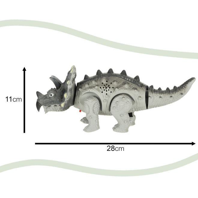 Dinosaurus Triceratops na baterie Interaktivní hračka chodí svítí řve
