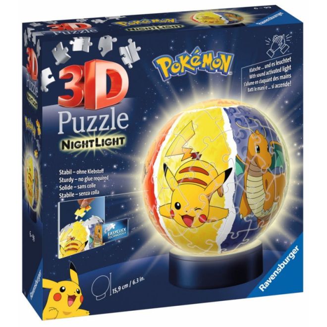 Puzzle 72 dílků 3D Pokémon svítící koule