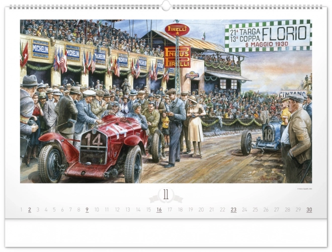 NOTIQUE Nástěnný kalendář Oldtimers – Václav Zapadlík 2025, 64 x 42 cm