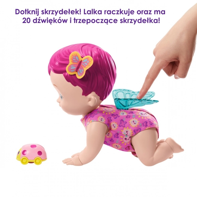 Panenka My Garden Baby Plazící se Motýlek Růžový