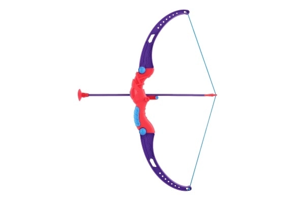 Luk 56cm + šípy s přísavkami 3ks plast + terč růžovofialový v krabici 58x22x5cm