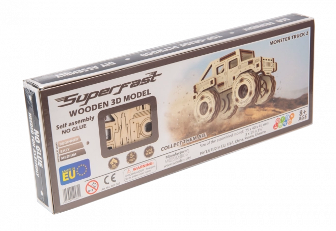 Wooden City 3D puzzle Superfast Monster Truck č.2