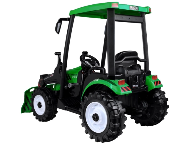 Tractor electric mare cu lopată și remorcă pentru copii – Zelená