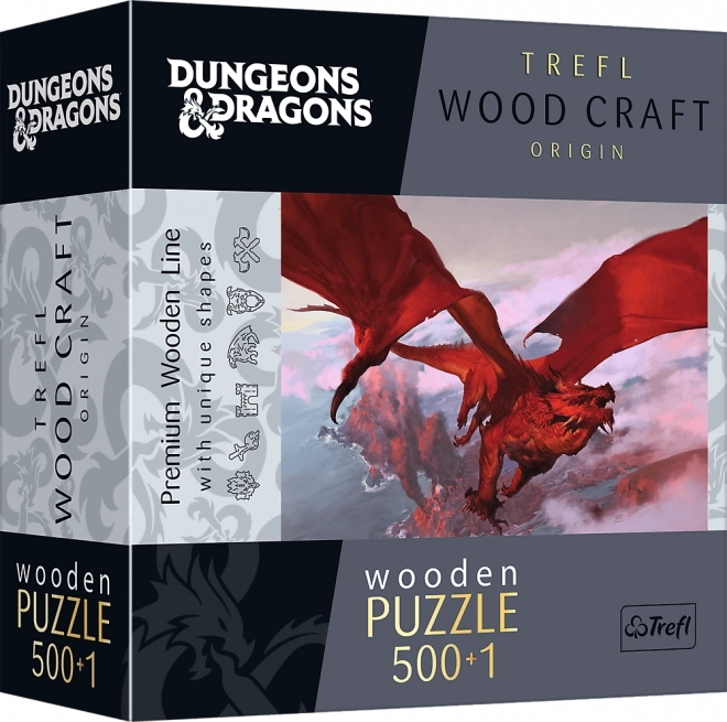 TREFL Wood Craft Origin puzzle Dungeons&Dragons: Starověký červený drak 501 dílků