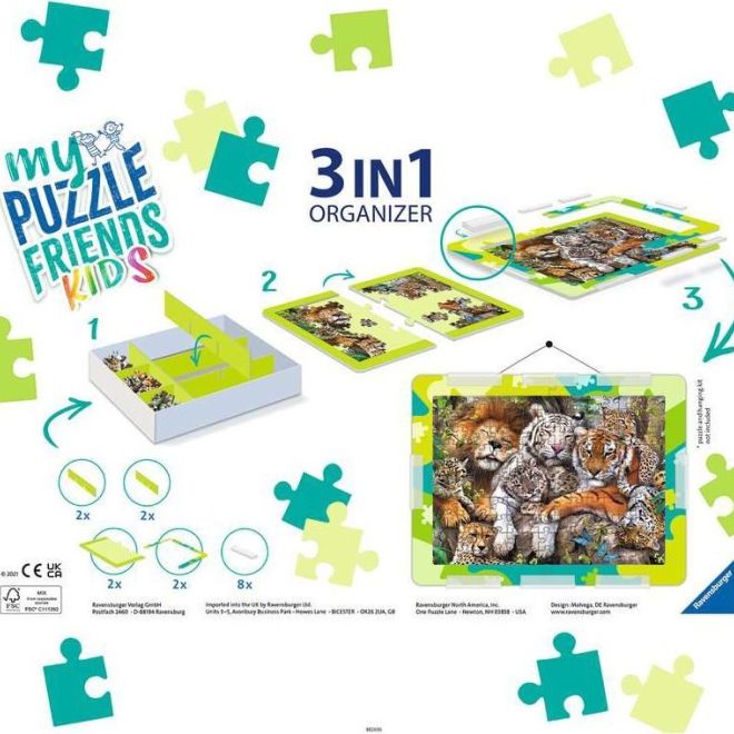 RAVENSBURGER Sada pro skládání puzzle My Puzzle Friends Kids 3v1 zelená